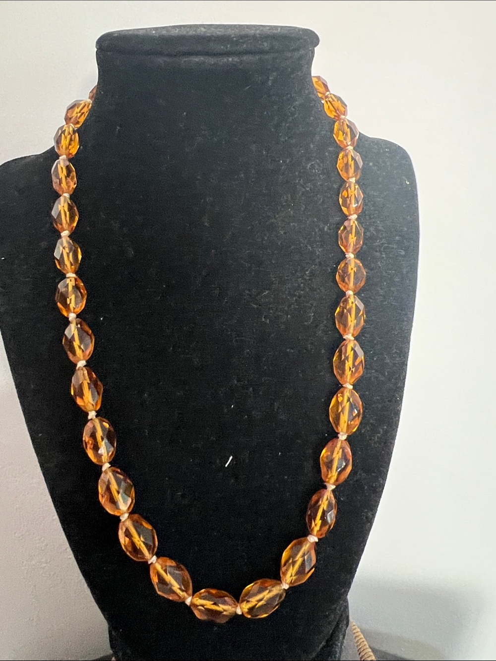 Amber Faceted Bead Necklace - Women's Jewelry